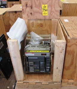 BREAKER, CIRCUIT, 600 FRAME AMP RATING, MASTERPACT NT 08N1 KIND, 3 POLE, 480 VOLT RATING SQUARE D DIRECT REPLACEMENT FOR 1E ABB K-600S INCLUDES ONE NEW 24" DOOR, MOUNTS USING EXISTING HINGES > CONTINUOUS CURRENT: 600A > INTERRUPTING RATING: 30KA @ 535 VAC > 125VDC OPERATED > MICROLOGIC TRIP UNIT 5.0A > 800A SENSOR > 400A SENSOR PLUG > 24" DOOR, PART # NLI-NT08N1-LISB8-EODC-SR-002 (W-44) LOADING & HANDLING FEE $15-